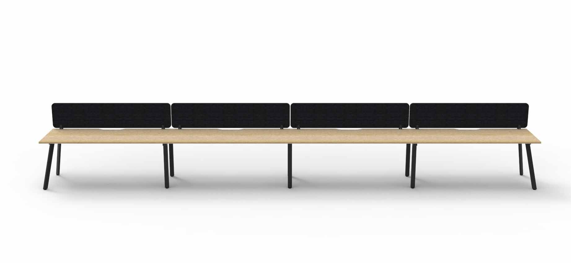 Eternity 4 Person Single Sided Workstation - with Eco Screen